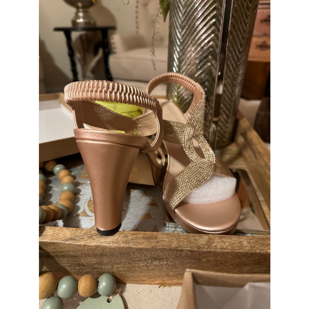 Women's 🎁 Unbranded Sandals Gold Size 41 🎁 - Picture 3 of 6